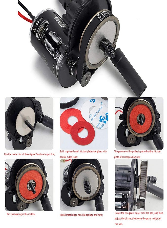 نظام تروس نقل الحركة بالحزام لسيارة التحكم عن بعد Que-T بمقياس 1:10 Axial SCX10 90046 قطع الترقية (لتروس المحرك 3.17 مم) - Image 4